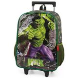 Mochila Escolar Hulk Marvel Verde Rodinha Infantil Tam G