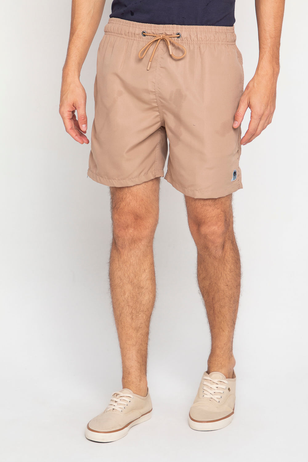 Short Vôlei Masculino Básico Liso Polo Wear Bege Médio