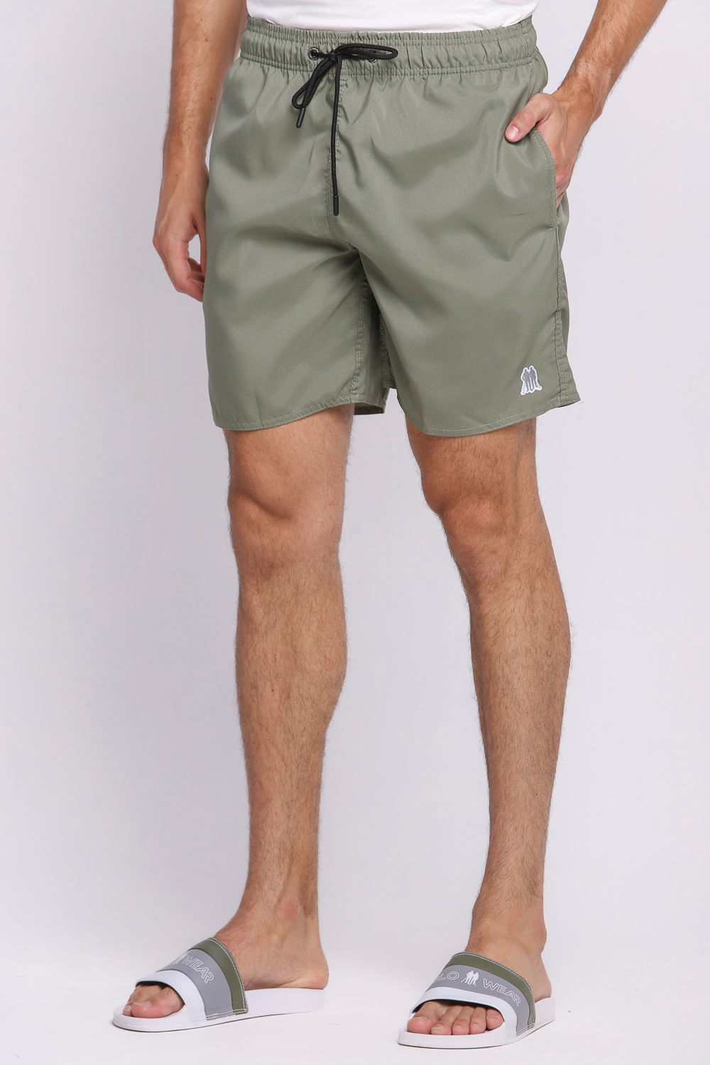 Short Vôlei Masculino Básico Liso Polo Wear Verde Escuro