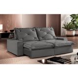 Sofa Ares Retrátil E Reclinável 3 Lugares 1,70m Com Molas Ensacadas E Pillow Top Espresso Móveis Cinza