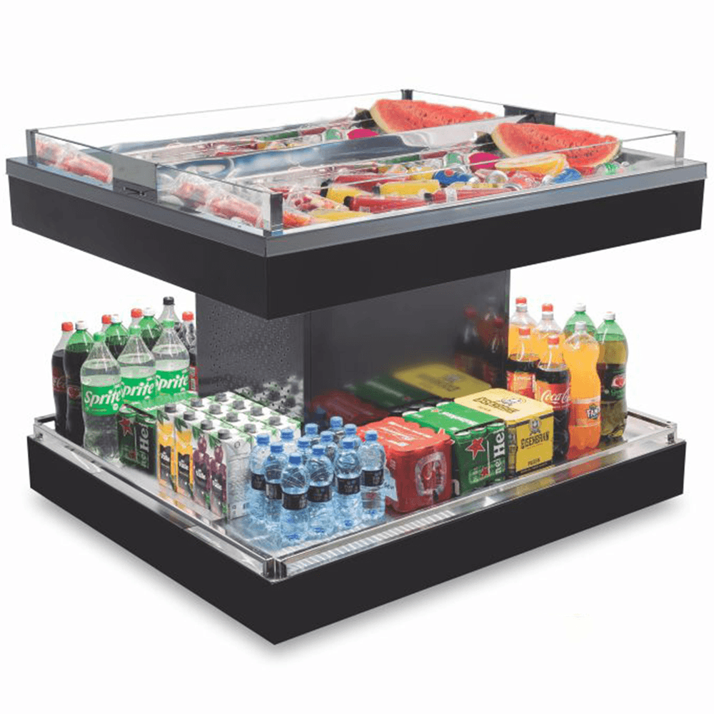 Expositor Refrigerado Self Service Linha Suprema Rf-371 Frilux - Refrigeração Estática Cuba Dupla Em Inox Iluminação Led 0 A +10 °c 220v Frilux