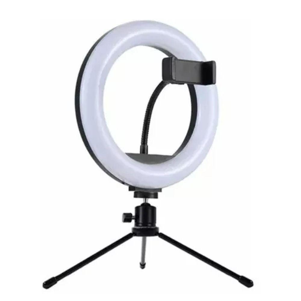 Ring Light De Mesa 8 Polegadas Iluminador Led Com Tripé