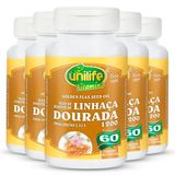 Kit 5 Óleo De Semente De Linhaça Dourada 1200mg 60cáps