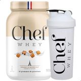 Kit Chef Whey Zero Lactose Caramelo Sal 907g + Coqueteleira