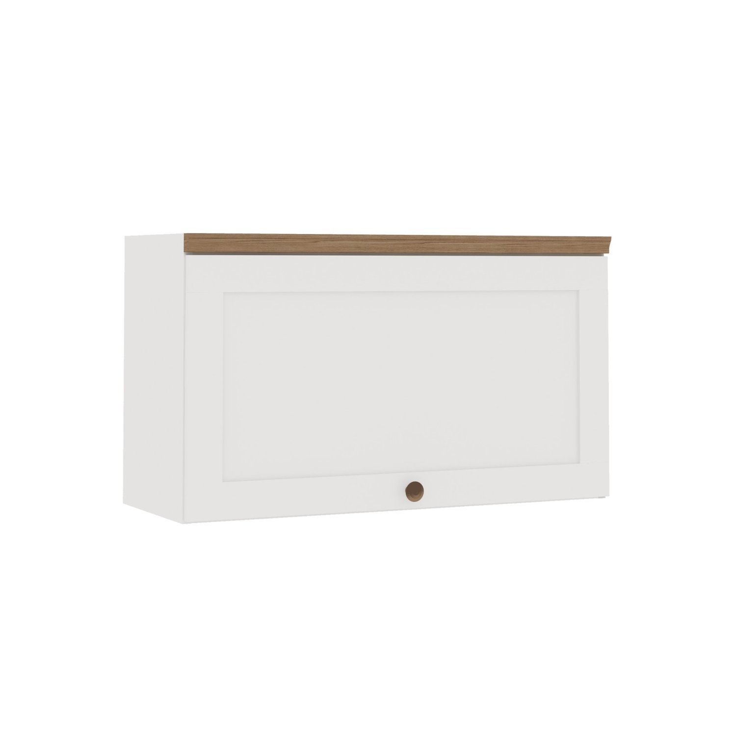 Armário Aéreo Para Cozinha 1 Porta Basculante Provençal Iluminata Branco