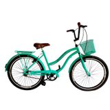 Bicicleta Aro 26 Adulto Retrô Com Cestinha Sem Marchas Verde