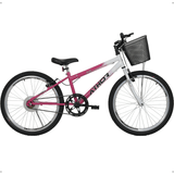 Bicicleta Aro 24 Mtb Sem Marcha Model Feminina Com Cestinha