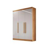 Módulo De Quarto Casal Guarda Roupa 3 Portas E 2 Gavetas Luna Naturale-off White - Bianchi