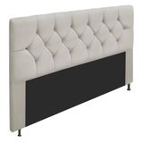 Cabeceira Queen França A05 C/ Strass 160 Cm Bege