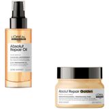 Máscara Golden Light 250ml E Óleo 90ml Loreal Absolut Repair