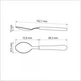 Colher de Sobremesa Tramontina Leme com Lâmina em Aço Inox e Cabo de Polipropileno Cinza Tramontina