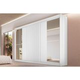 Guarda Roupa Casal 3 Portas 6 Gavetas Flex Vitoria 100% Mdf Móveis Europa Com Espelho Branco