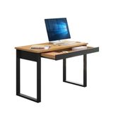 Mesa De Escritório 1 Gaveta 118cm Industrial Dalla Costa Freijó-preto