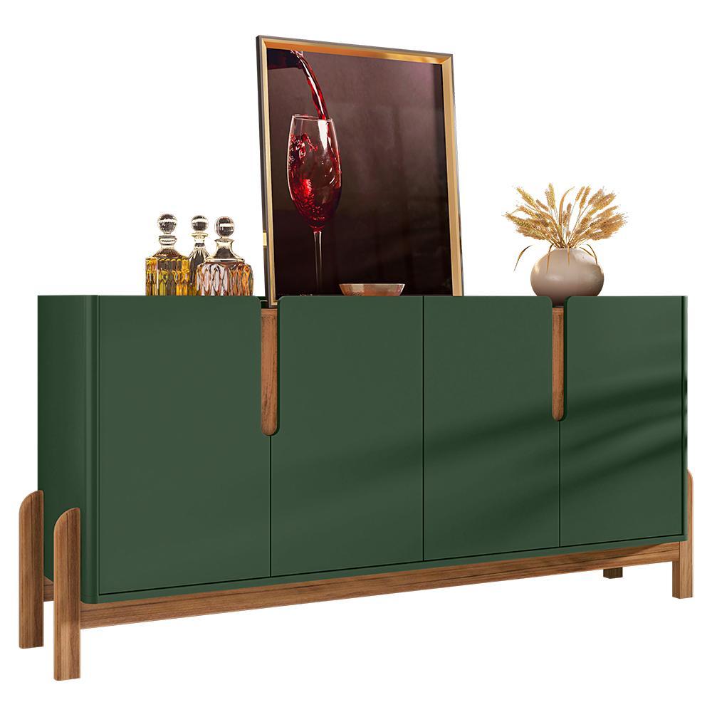 Buffet Aparador Lizz 170cm 4 Portas Verde Oliva/cedro - Casa D