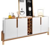 Buffet Aparador Lizz 190cm 4 Portas Com Adega Branco/cedro - Casa D