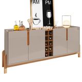 Buffet Aparador Lizz 190cm 4 Portas Com Adega Off White/cedro - Casa D