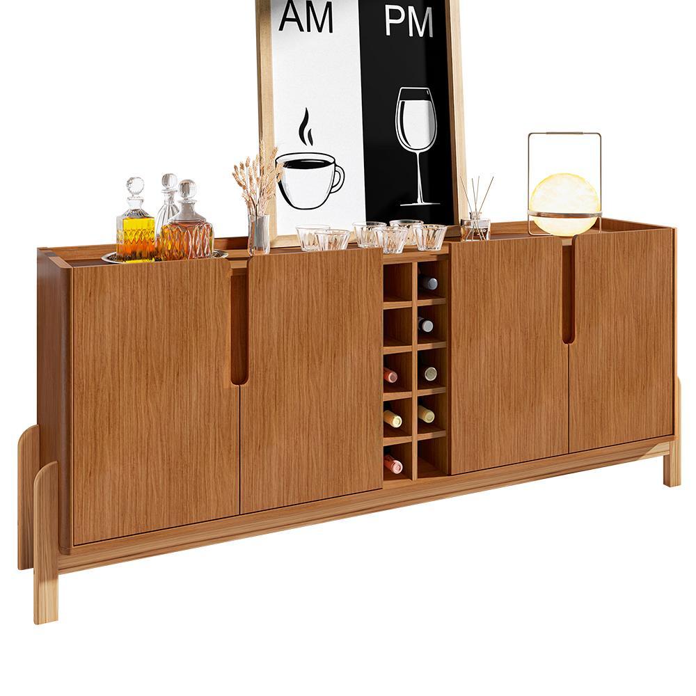 Buffet Aparador Lizz 190cm 4 Portas Com Adega Cedro - Casa D