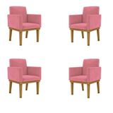 Kit 4 Poltronas Rosa Reforçadas Penteadeira Quarto ? Balaqui