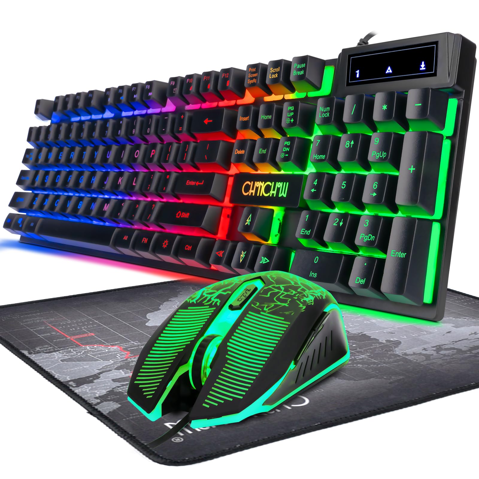 Combinação De Jogos De Teclado E Mouse Chonchow Led Wired