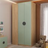 Guarda Roupa Infantil Modulado De Canto 2 Portas Joy Kids Cabecasa Madeiramadeira Verde/avena