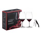 Kit 2 Taças De Cristal Riedel Com Saca Rolha Vinho Premium