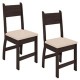 Cadeira Para Mesa De Jantar Milano Kit 2 Peças Amêndoa Savana - Poliman
