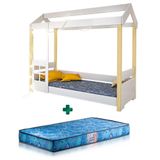 Cama Montessori Com Led Casinha Solteiro Branco Laura Divaloto Com Colchão Gazin