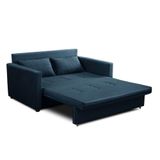 Sofá Cama Retrátil 2 Lugares 162cm Cancún Tecido Veludo Isofa Cor:azul