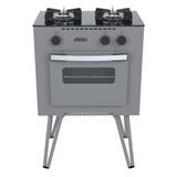 Fogão Portátil Venax Mini Cook 2 Bocas A Gas Grafite