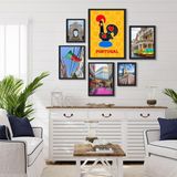 Kit Composição 6 Quadros Decorativos Portugal - Com Vidro