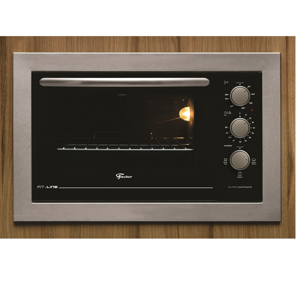 Forno De Elétrico De   Embutir Fischer 48 Litros Fit Line Inox – 220 Volts