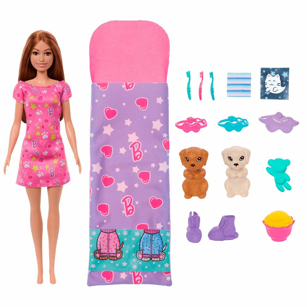 Boneca Barbie Family Festa Do Pijama Com Cachorrinhos Mattel