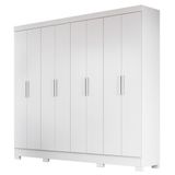 Guarda Roupa Casal 8 Portas 4 Gavetas 236cm Ágata M07 Branco - Mpozenato