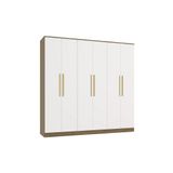 Guarda-roupa 6 Portas 4 Gvt Kappesberg Adapt Nogueira-branco