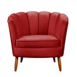 Poltrona Ariel Petala Decorativa Com Pés De Madeira Star Confort Vermelho