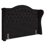 Cabeceira Cama Box Casal King 195cm Antibes P02 Sintético Preto - Mpozenato