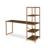 Mesa De Computador Para Quarto Com Torre Imbuia Bronze Sett Steel Mobile