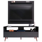 Painel Para Tv 50 Pol Senna E Rack Bancada 136cm Versa M24 Preto - Mpozenato