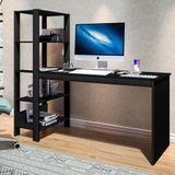 Mesa De Computador Com Estante 5 Prateleiras 120 Cm Preto Artemis Art Panta