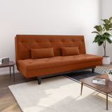 Sofá Cama 3 Lugares Em Suede Tokio Yescasa Laranja/marrom