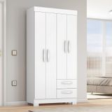 Guarda-roupa Nt6010 Com 4 Portas E 2 Gavetas Branco New/rosa