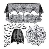 Conjunto De Decoração De Toalha De Mesa De Halloween Para Noites De Filmes De Terror