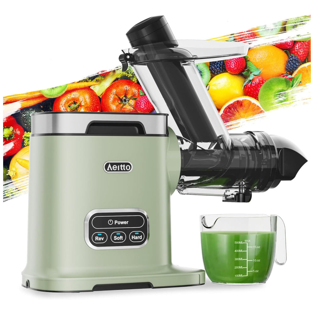 Centrifuga De Frutas Com Calha De Alimentação De 9 Cm, 2 Modos De Mastigação, Fácil De Limpar, 110v 150w, Aeitto, Verde