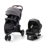 Carrinho De Bebê Travel System Com Rodas Para Todo Terreno E Suspensão Comfitech No Assento Para Maior Conforto, Graco Outpace Lx, Cinza E Preto