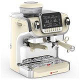 Máquina De Café Expresso Semi Automática 15 Bar Com Moedor Embutido E Bocal De Leite, 110v 1450w, Mcilpoog Tc520, Bege