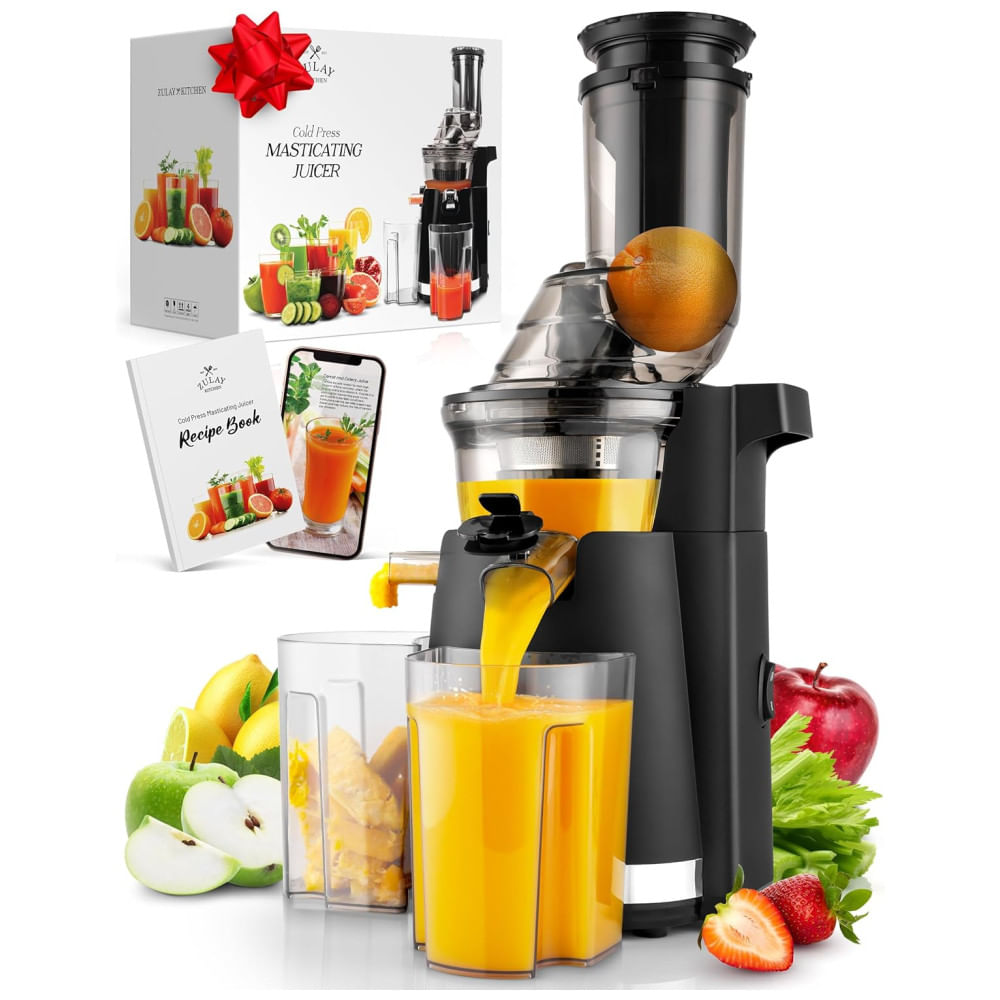 Centrifuga De Frutas Com Motor Silencioso E Função Reversa, 110v 250w, Zulay Kitchen, Preta