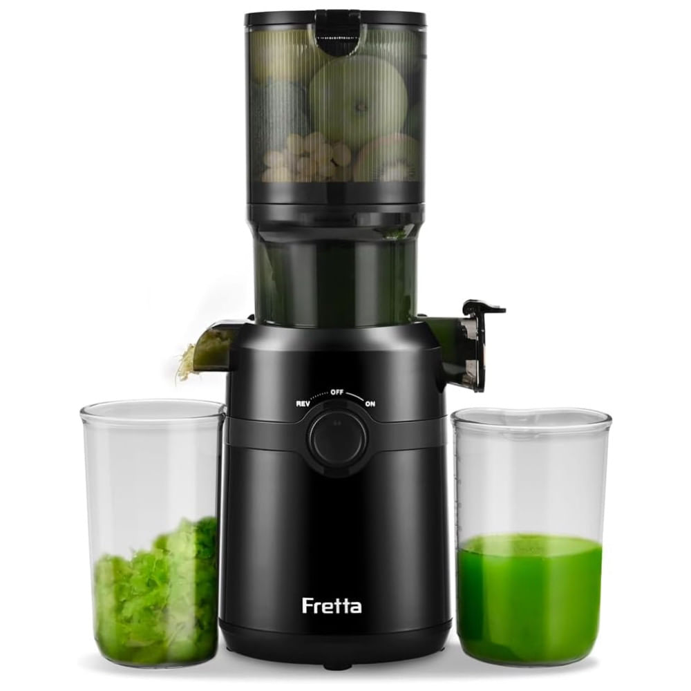 Centrifuga De Frutas Com Calha De Alimentação Grande De 10 Cm, Fácil Limpeza E Auto Alimentação, 110v 200w, Fretta, Preta