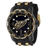 Relgio Masculino Invicta Nhl Detroit Red Wings - 48 Mm, Ouro E Preto Zg-42314: Estilo E Sofisticao Para O Seu Dia A Dia.