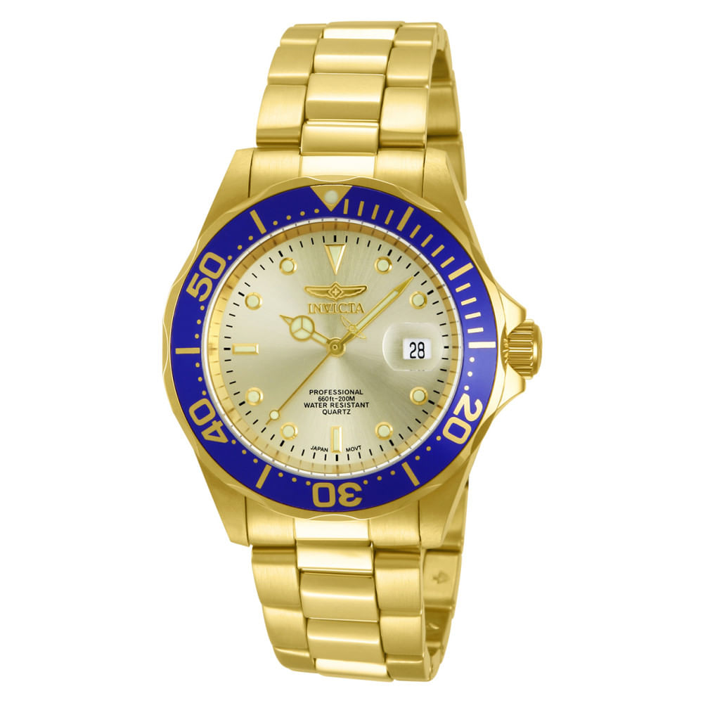 Relógio Masculino Profissional - 40 Mm, Ouro 14124, Invicta