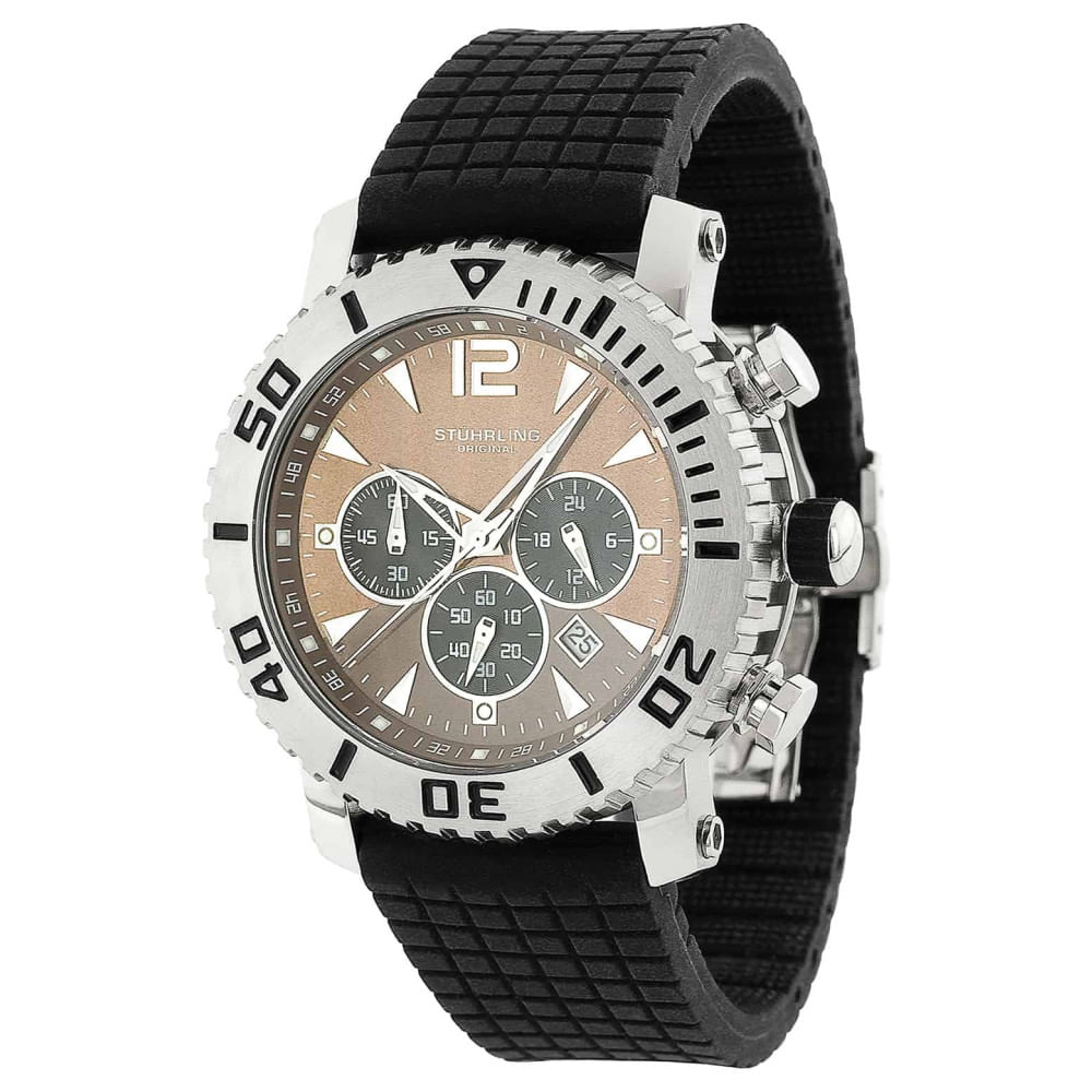 Relógio De Pulso Masculino Com Cronógrafo Mariner 806c De 43mm, Da Stuhrling.